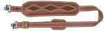Brown Leather Trophy Gunsling With Diamond-8 Pattern Brown Suede Inlay With Swivels